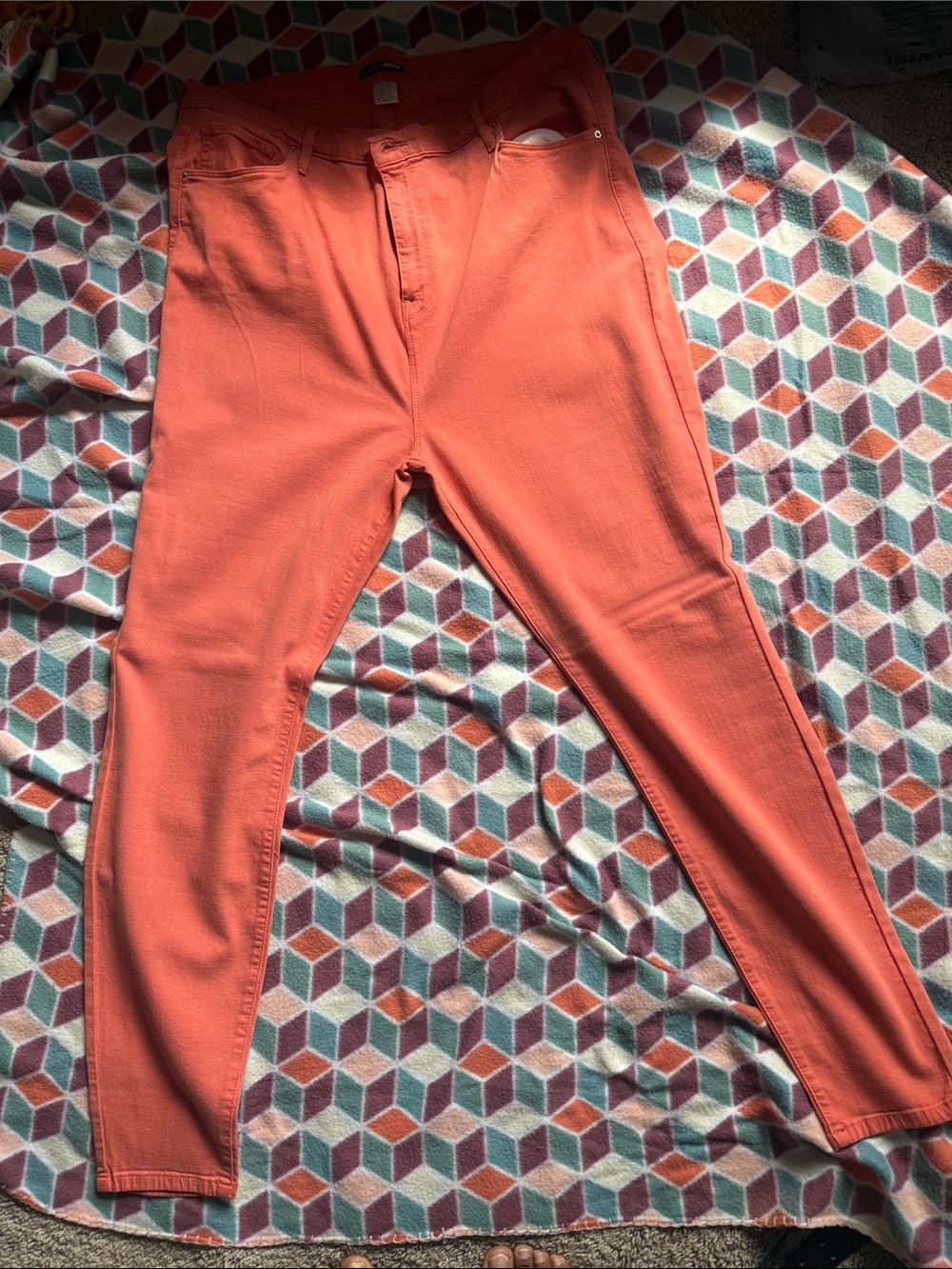 Women’s Coral Orange Stretch Jeans
